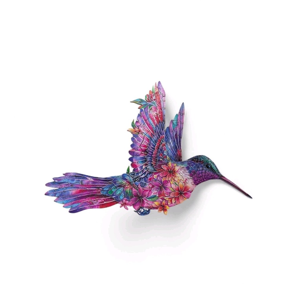 Beautiful Hummingbirds Scene‎ - Wooden Jigsaw Puzzle - 11.4 dia. - 140 pcs.